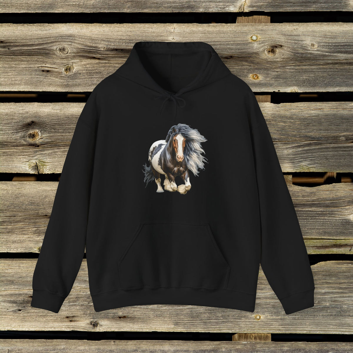Gypsy Vanner Horse Hoodie – Running Vanner Watercolor Horse Sweatshirt
