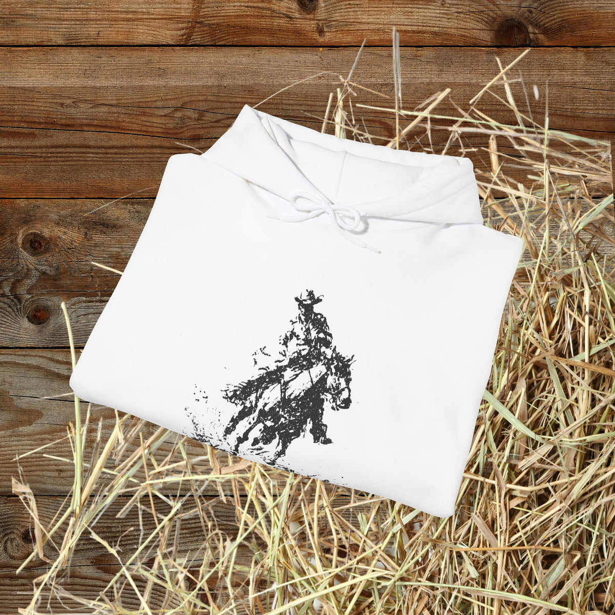 Western Ranch Horse Art Hoodie - Equestrian Sketch Sweatshirt