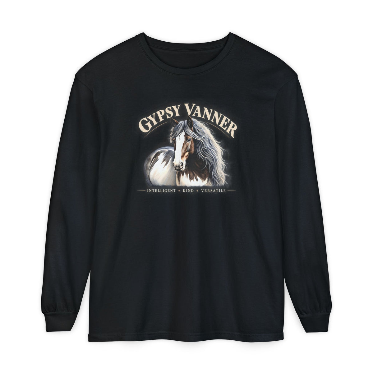 Gypsy Vanner Horse Comfort Colors Long Sleeve Shirt