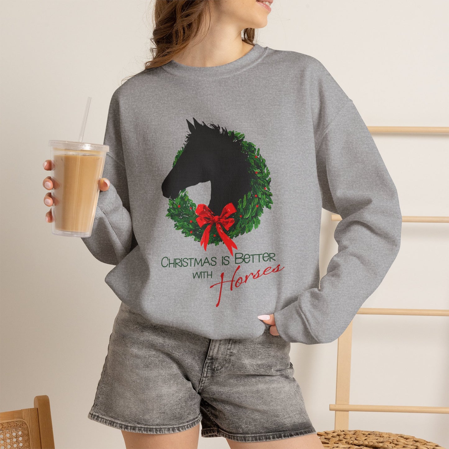 Christmas Is Better With Horses Sweatshirt – Horse Christmas Shirt