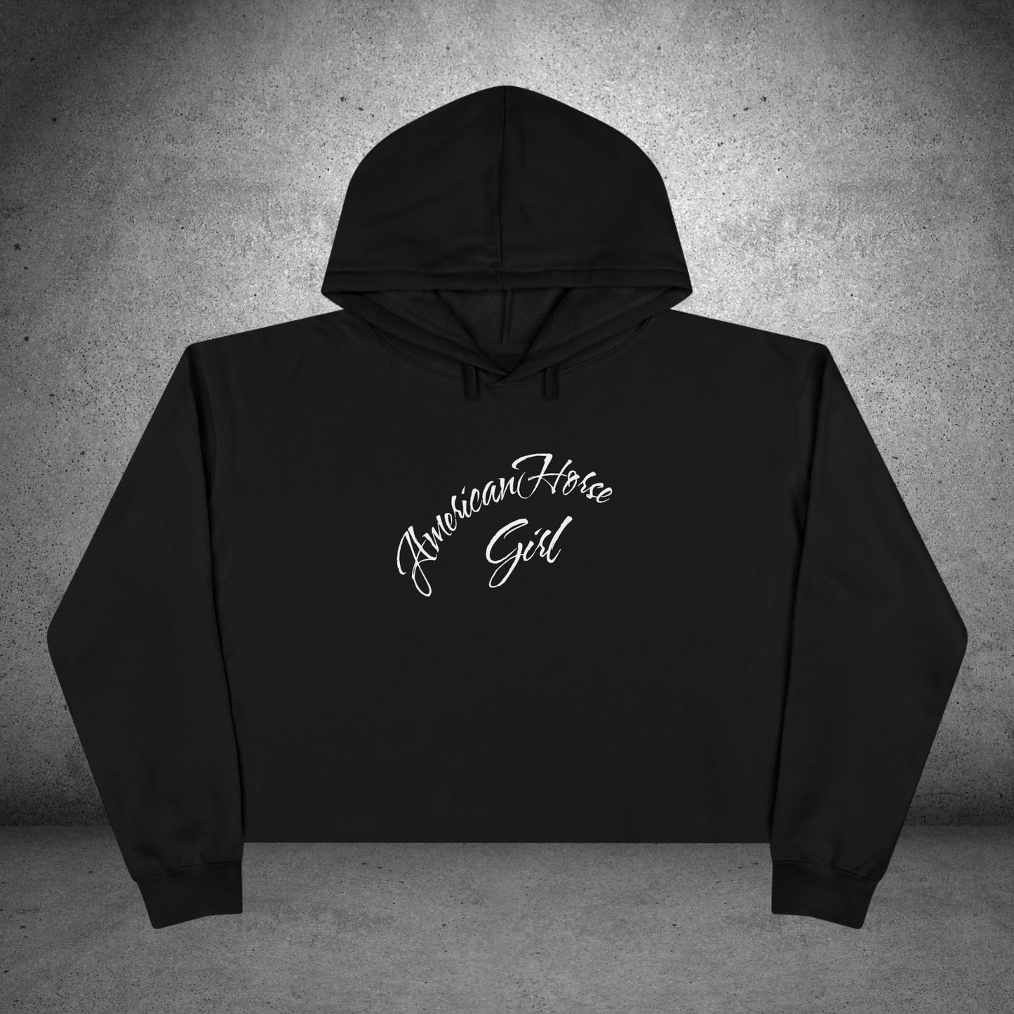 American Horse Girl Crop Hoodie | Flag Horse Graphic
