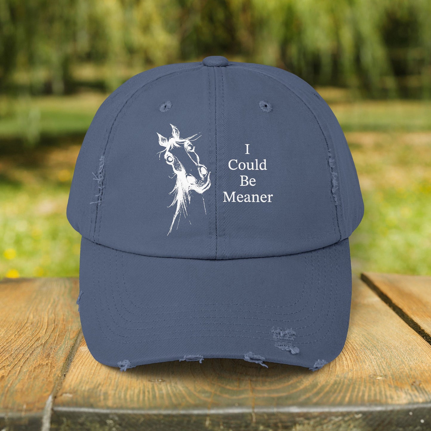 Whimsical Mare Hat I Could Be Meaner Cap | Distressed