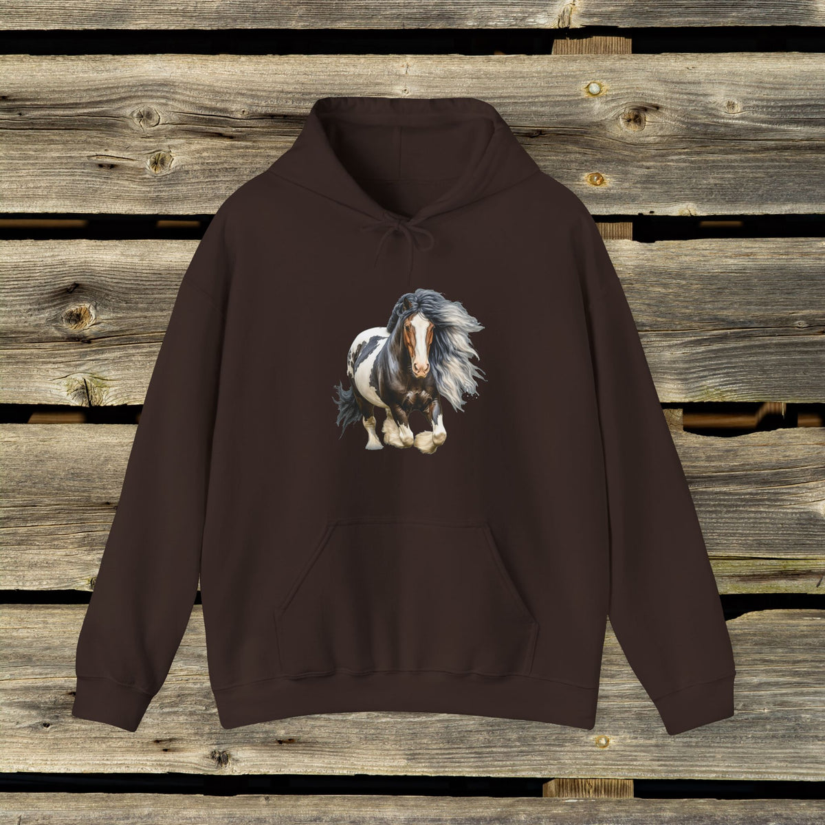 Gypsy Vanner Horse Hoodie – Running Vanner Watercolor Horse Sweatshirt