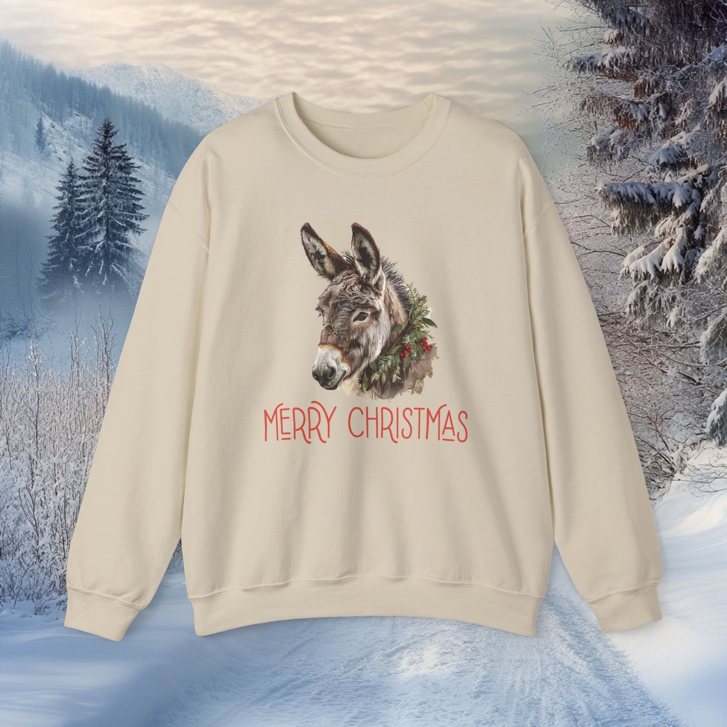 Donkey Christmas Sweatshirt – Merry Christmas Donkey