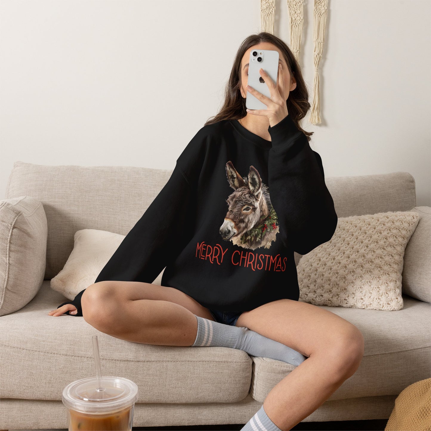 Donkey Christmas Sweatshirt – Merry Christmas Donkey