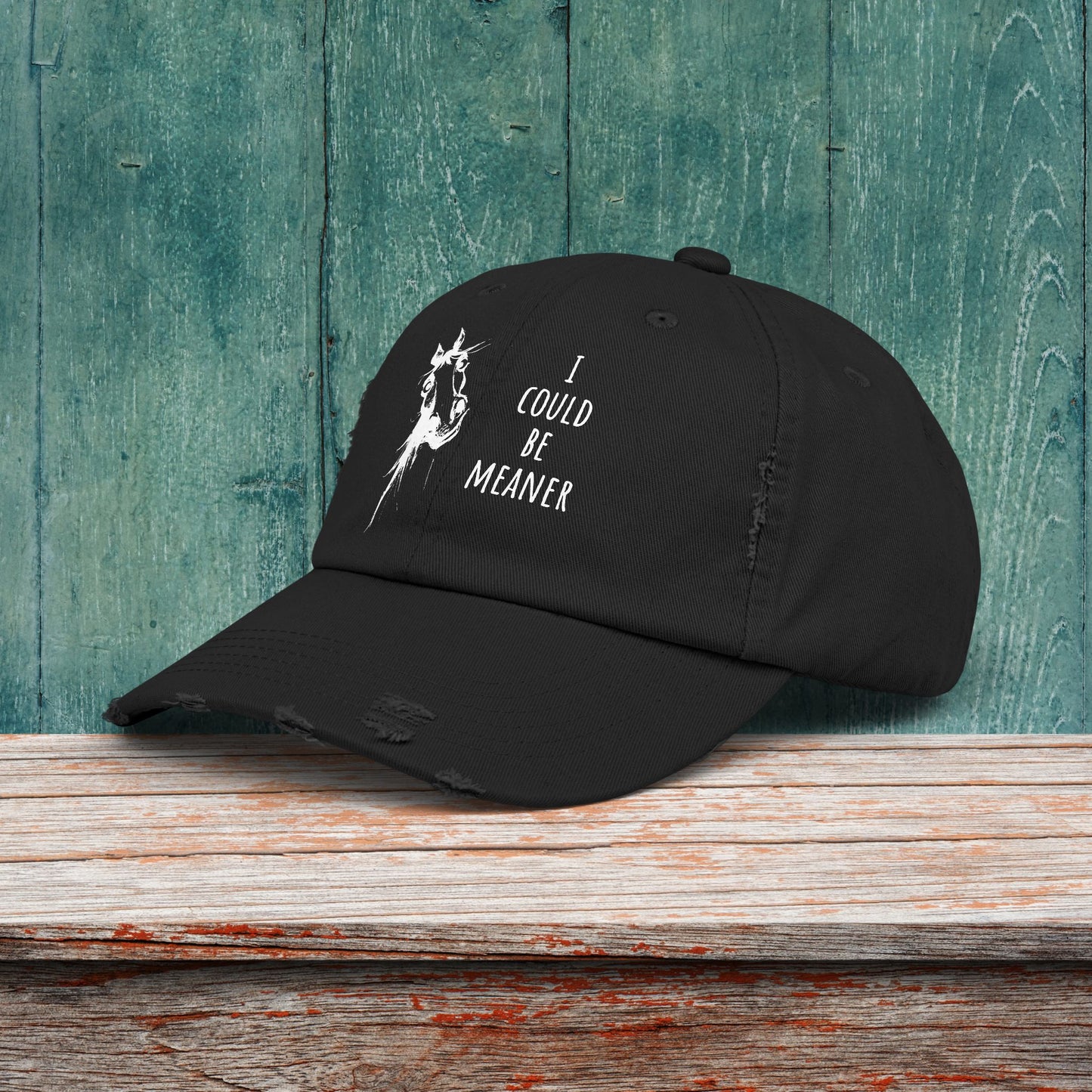 Funny Ornery Mare Hat - "I Could Be Meaner" Horse Lover