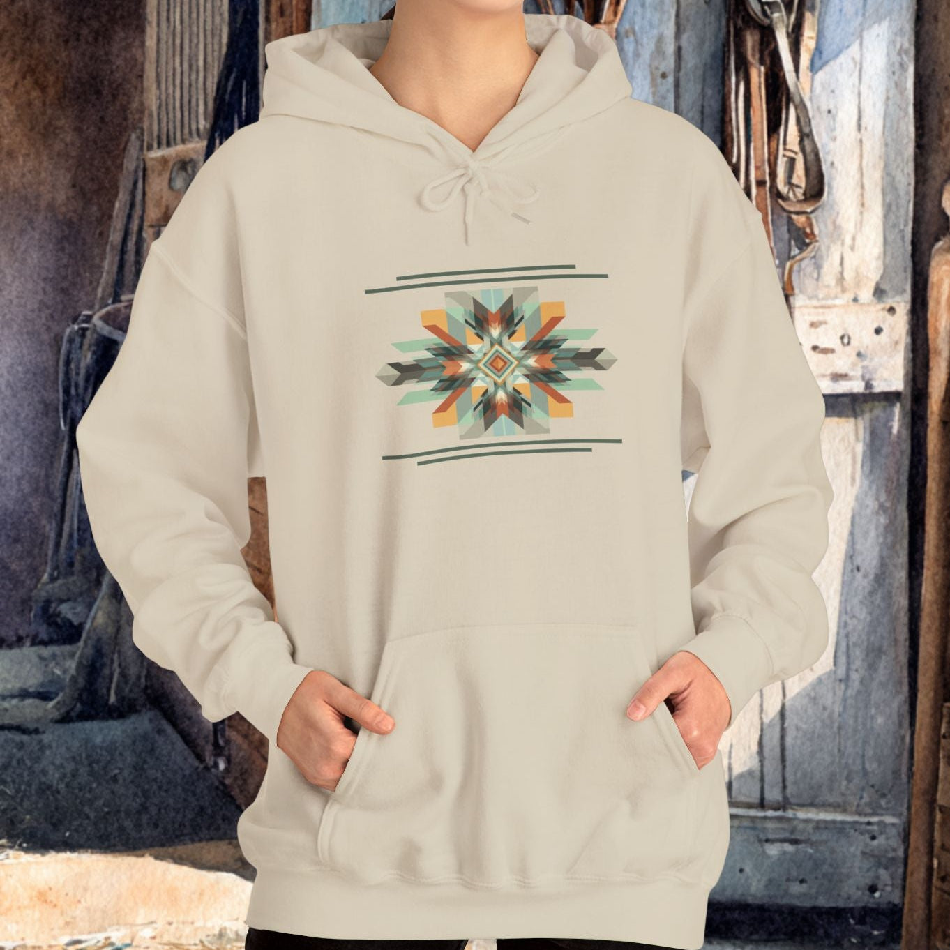 Spirit Warrior Southwestern Geometric Star Hoodie