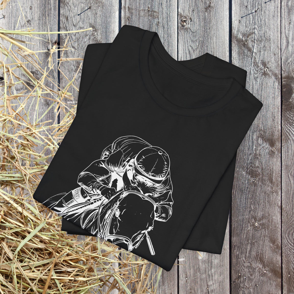 Thoroughbred Horse Racing T-Shirt – Cotton Jockey & Racehorse Art