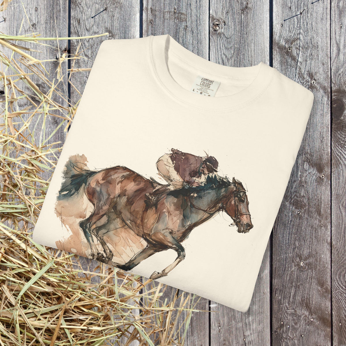 Watercolor Racehorse T-shirt- Horse Racing Comfort Colors