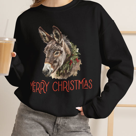 Donkey Christmas Sweatshirt – Merry Christmas Donkey