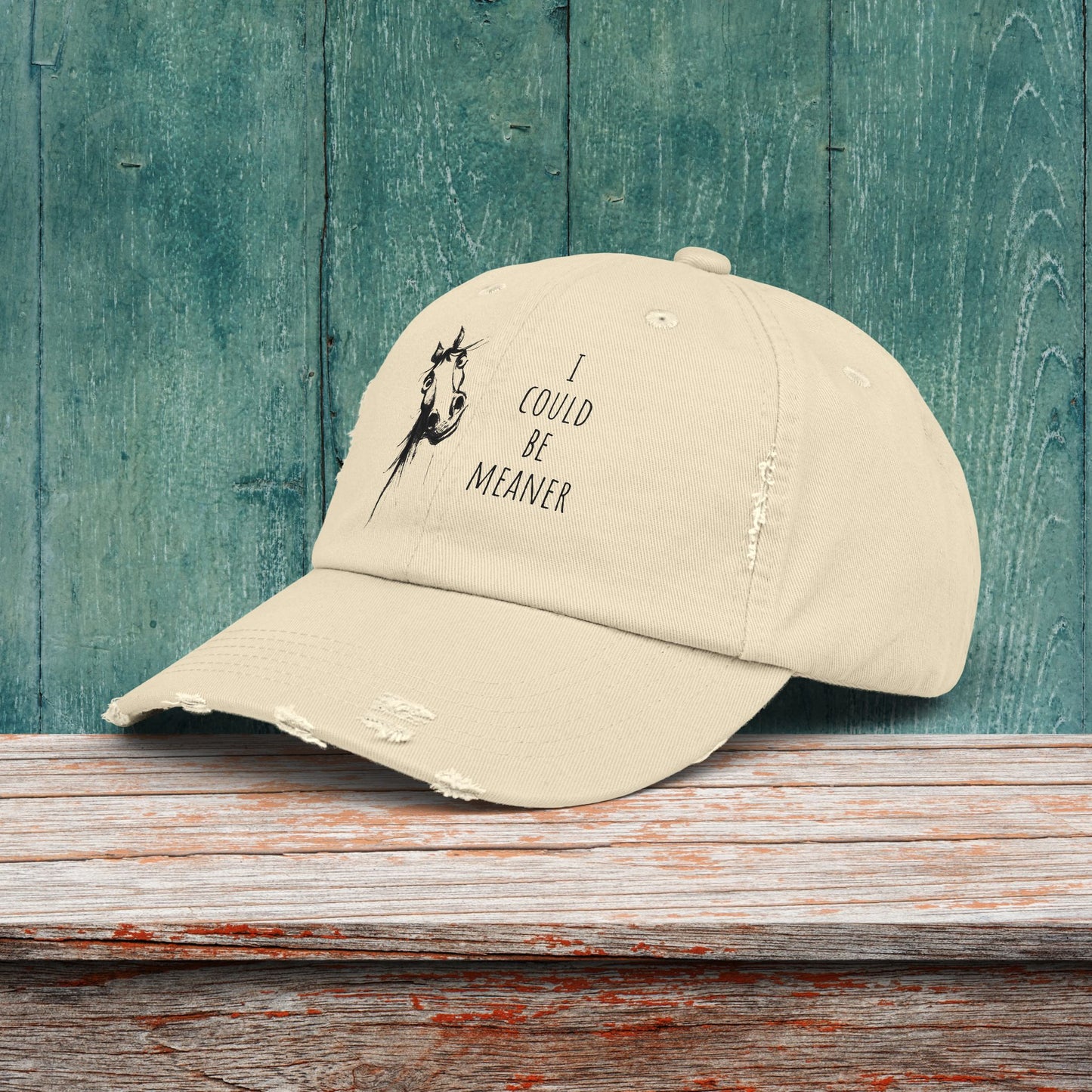 Funny Ornery Mare Hat - "I Could Be Meaner" Horse Lover