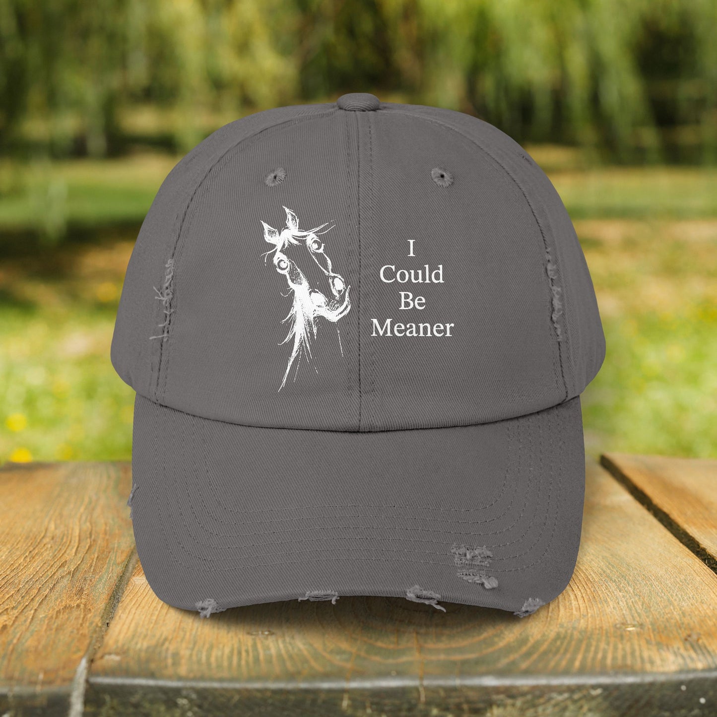 Whimsical Mare Hat I Could Be Meaner Cap | Distressed