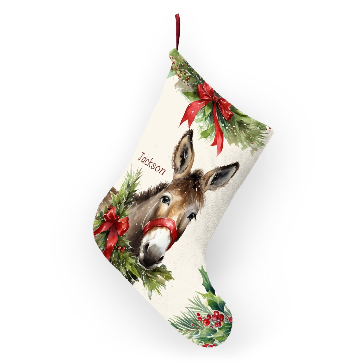 Christmas Mules Holiday Stocking, Unique Equine Gift Idea