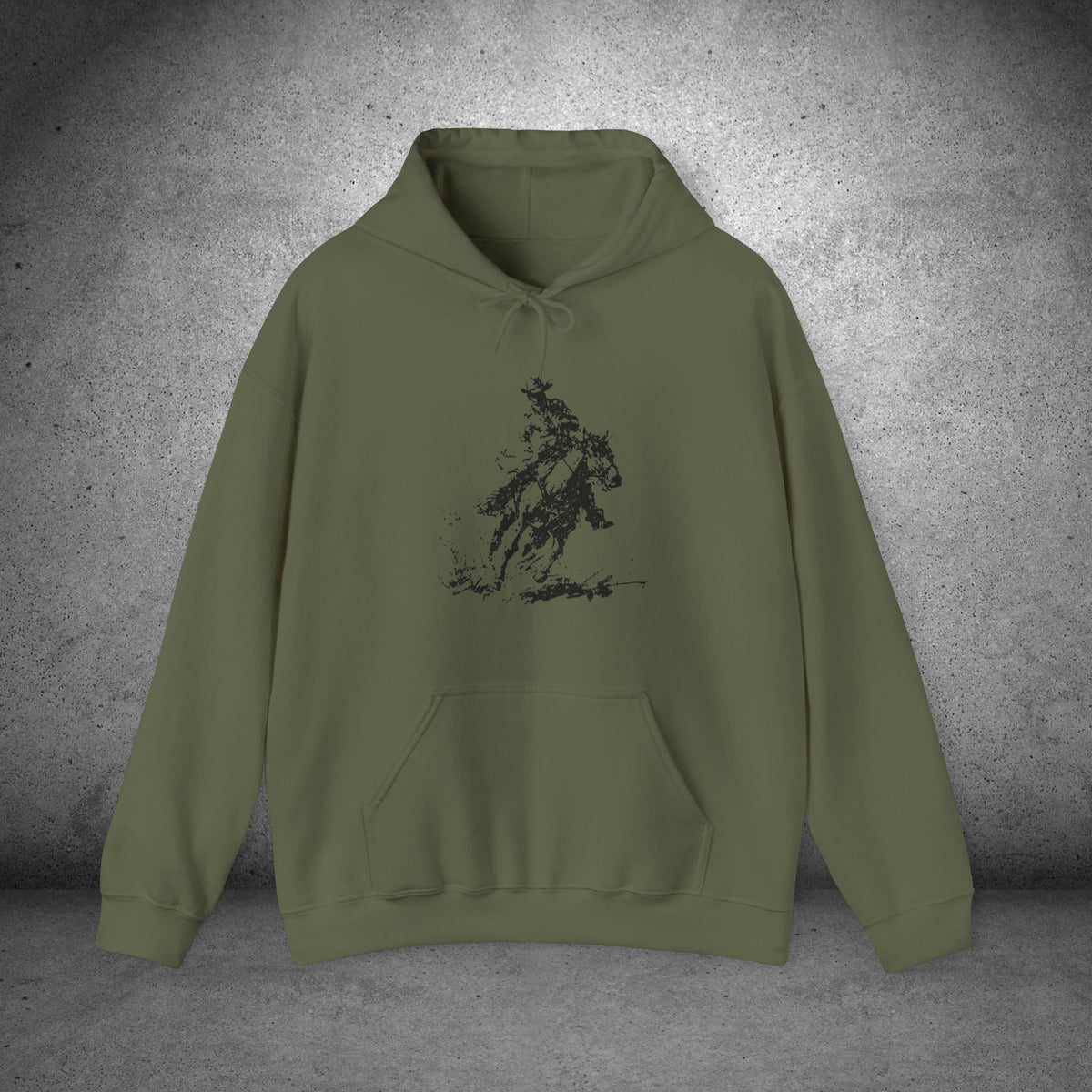 Western Ranch Horse Art Hoodie - Equestrian Sketch Sweatshirt
