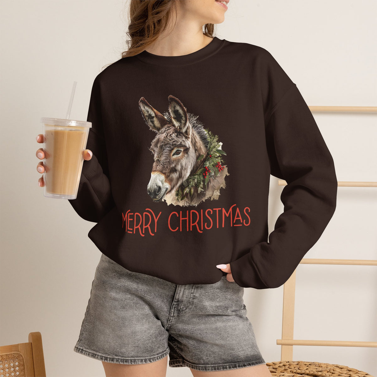 Donkey Christmas Sweatshirt – Merry Christmas Donkey