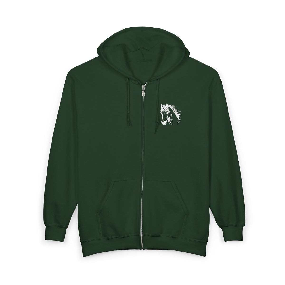 Horse Full Zip Hoodie, Galloping Horse Jacket, Equestrian Hoodie, Horse Lover Gift