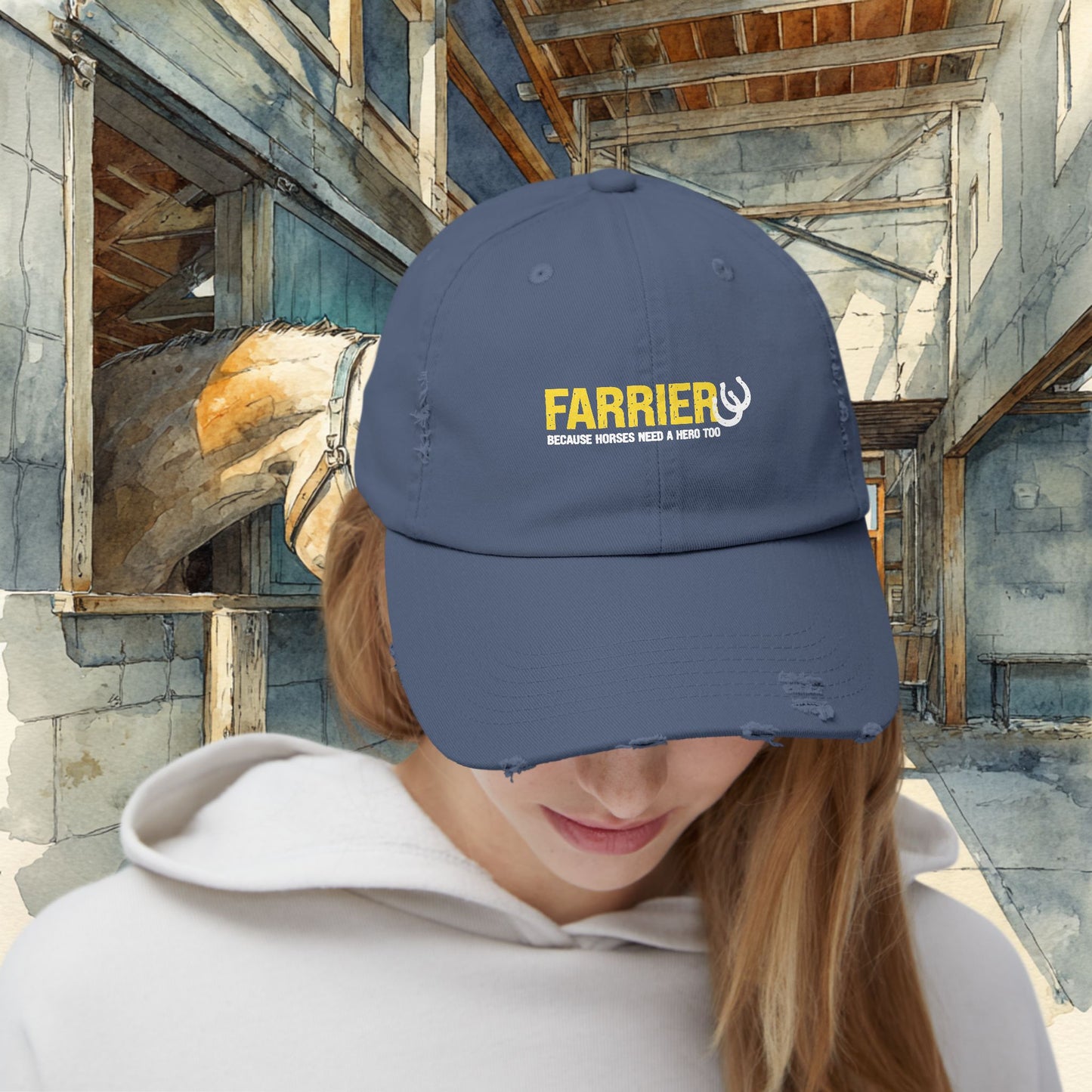 Farrier Distressed Cap – Farrier - Horses need a Hero Too Hat Gift