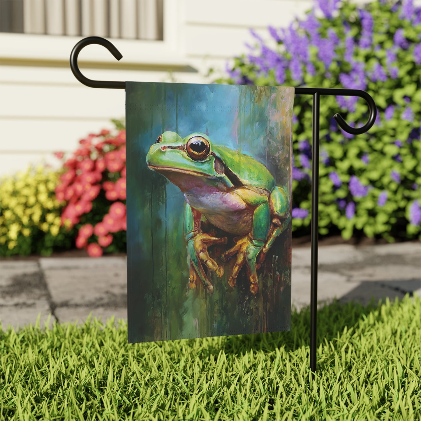 Unique Whimsical Frog Garden Banner
