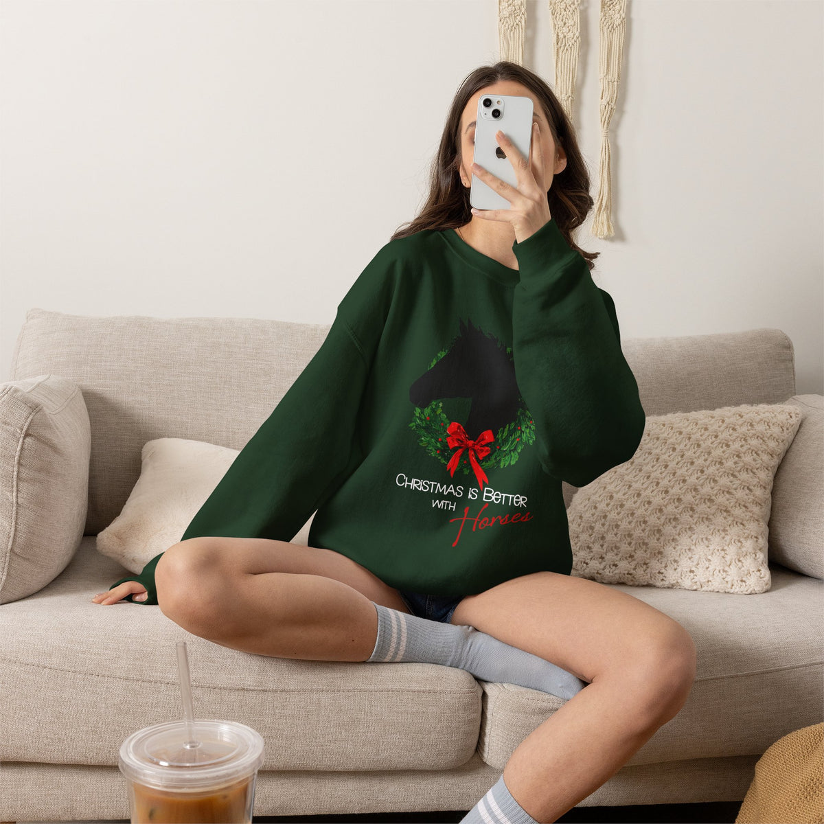 Christmas Is Better With Horses Sweatshirt – Horse Christmas Shirt