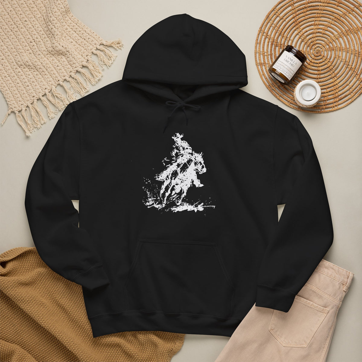 Western Ranch Horse Art Hoodie - Equestrian Sketch Sweatshirt