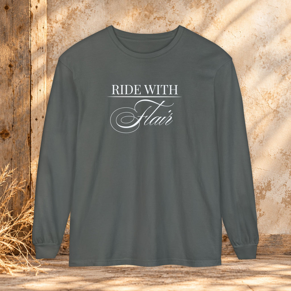 Ride With Flair Comfort Colors Long Sleeve
