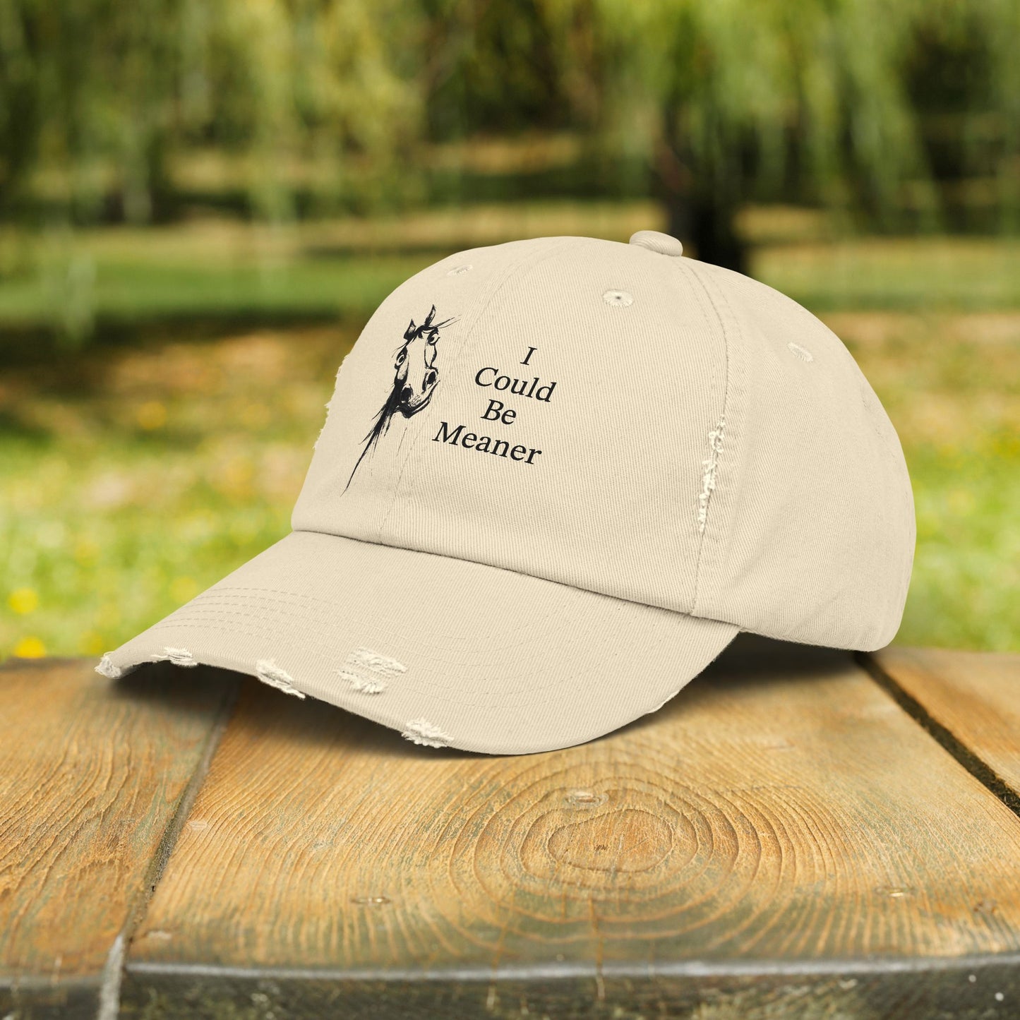 Whimsical Mare Hat I Could Be Meaner Cap | Distressed