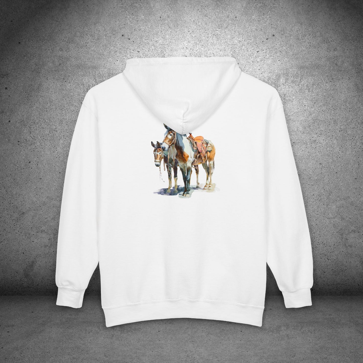 Western Mule Horse Full Zip Hoodie - Trail riding Jacket - Barn Coat