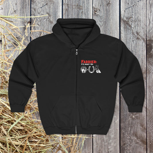 Farrier Zip Hoodie – “It’s What I Do” Horseshoer Jacket