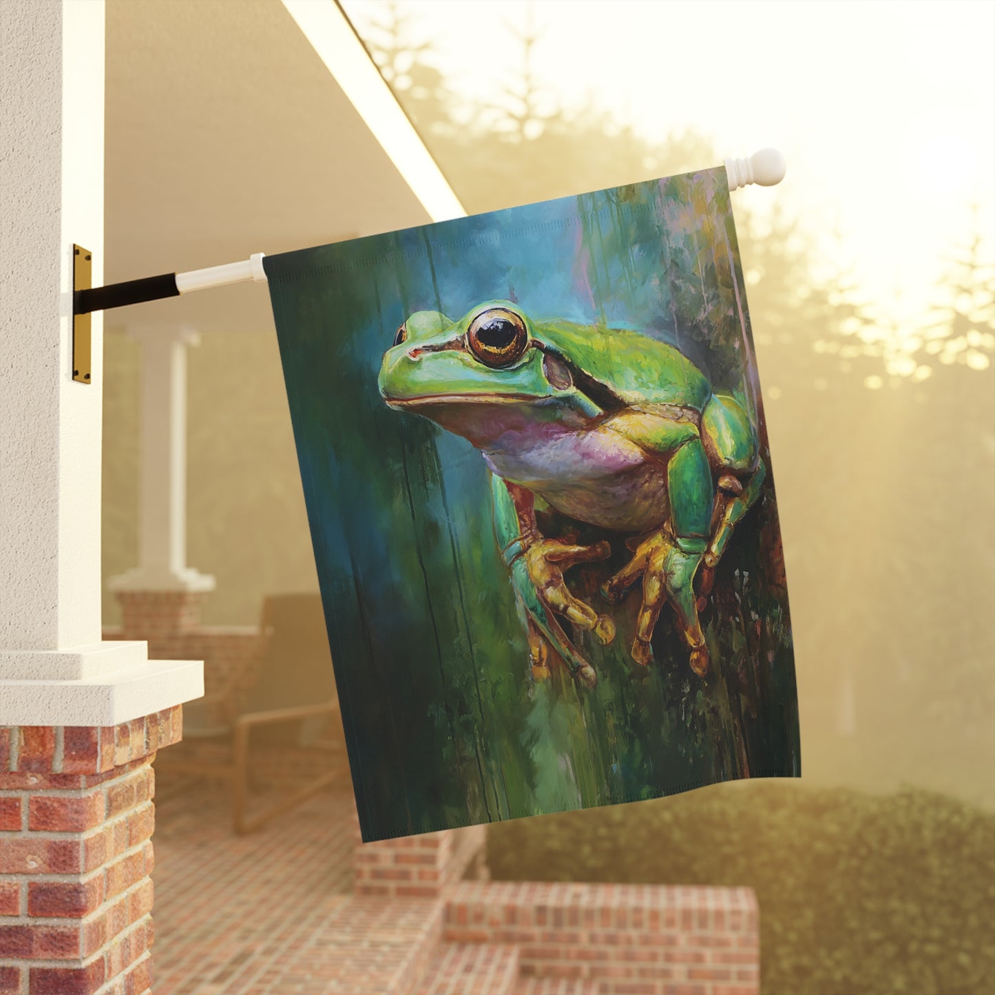 Unique Whimsical Frog Garden Banner