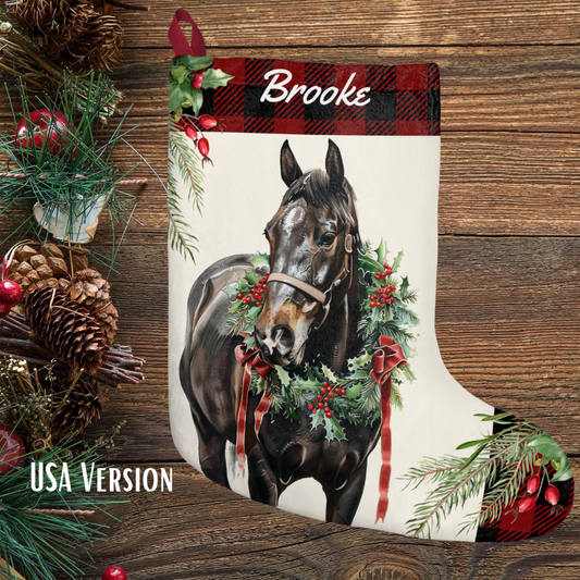 The Big Bay Christmas Horse Christmas Stocking, Holiday Gift Decor