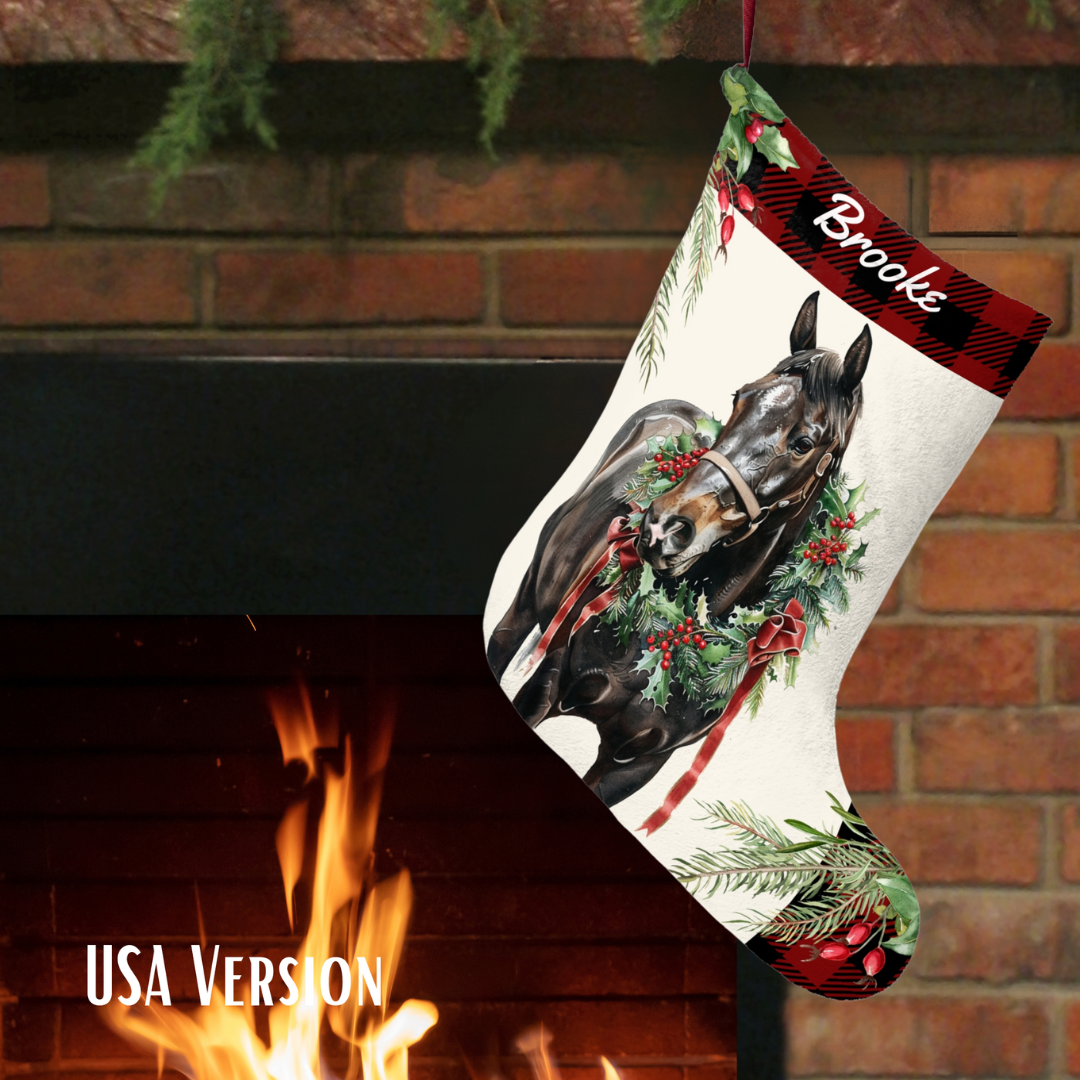 The Big Bay Christmas Horse Christmas Stocking, Holiday Gift Decor