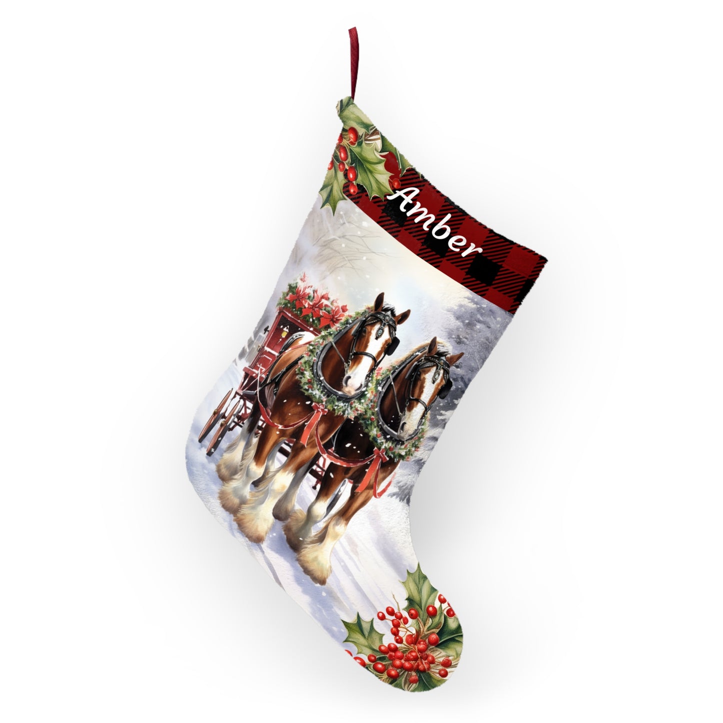 Clydesdale Christmas Horse Stocking, Draft Horse Gift