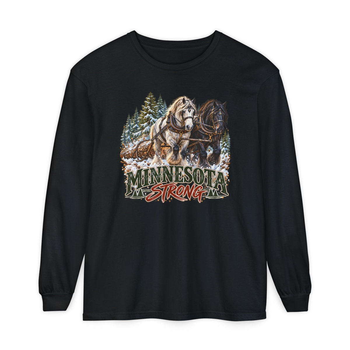 Draft Horse State Strong Comfort Colors Long Sleeve Shirt – Custom State Pride Tee