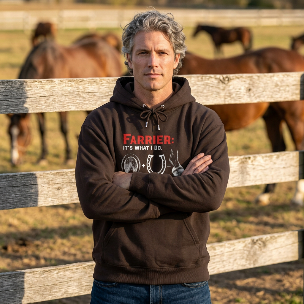 Farrier Hoodie – “It’s What I Do” Horseshoer Layered Hooded Sweatshirt