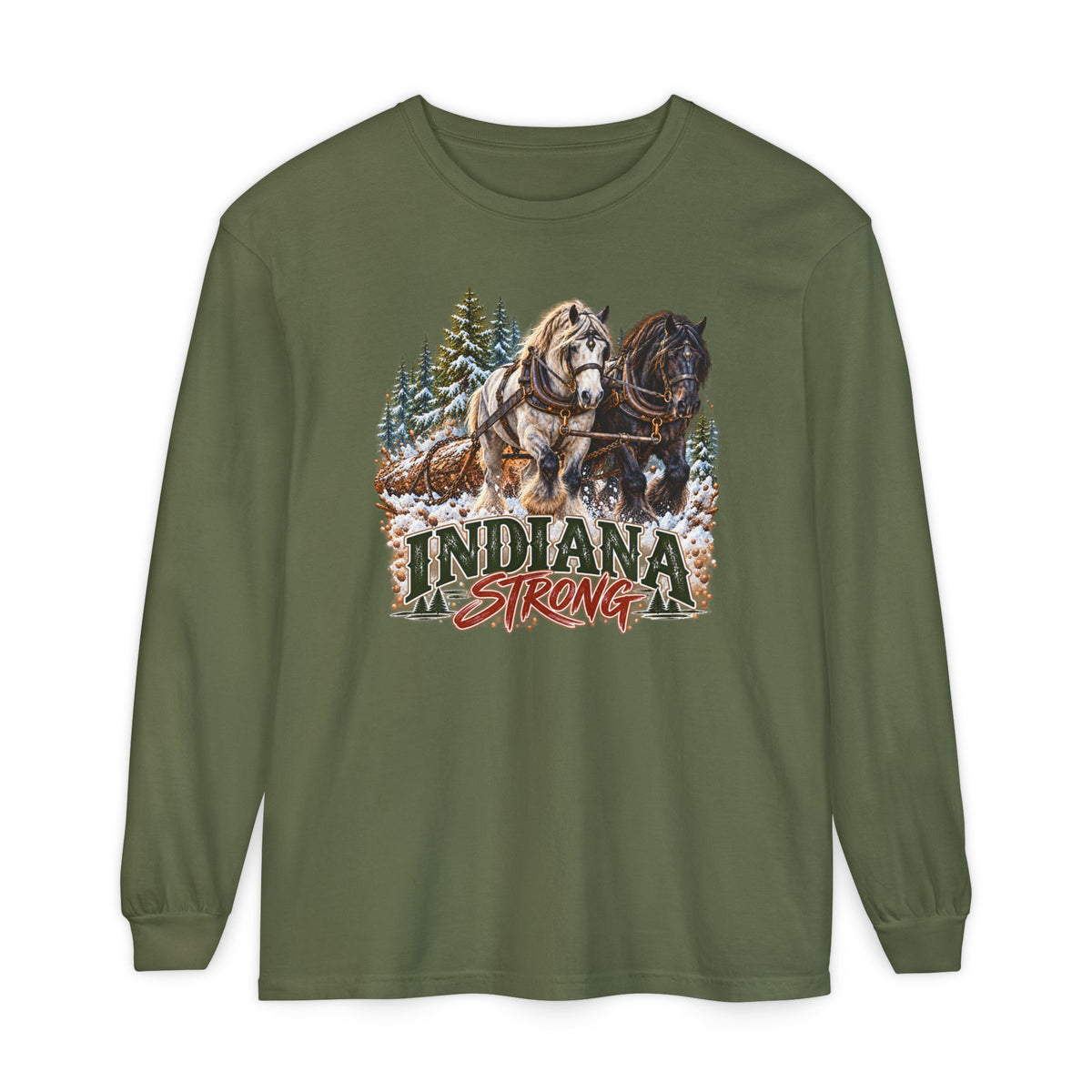 Draft Horse State Strong Comfort Colors Long Sleeve Shirt – Custom State Pride Tee
