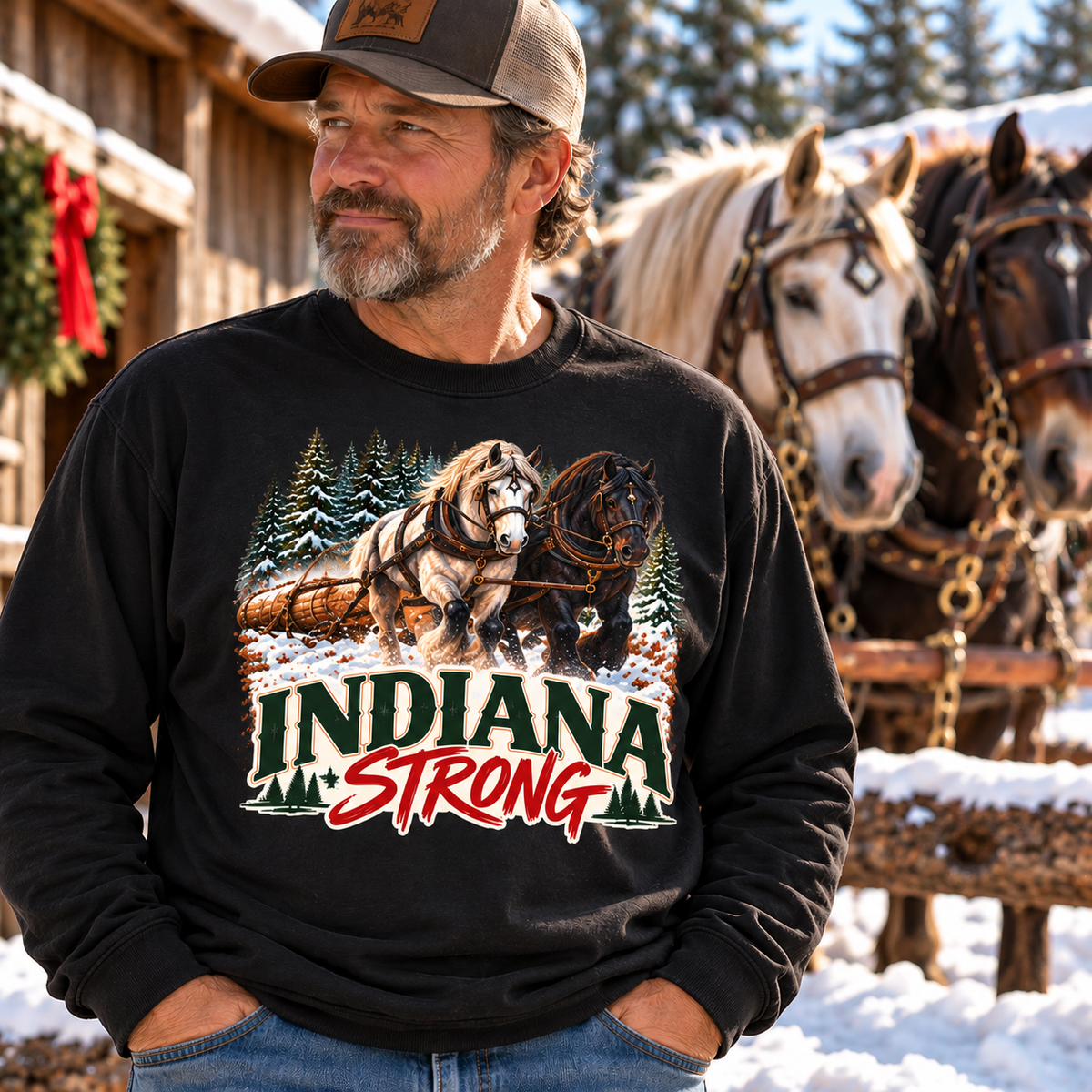 Draft Horse State Strong Comfort Colors Long Sleeve Shirt – Custom State Pride Tee