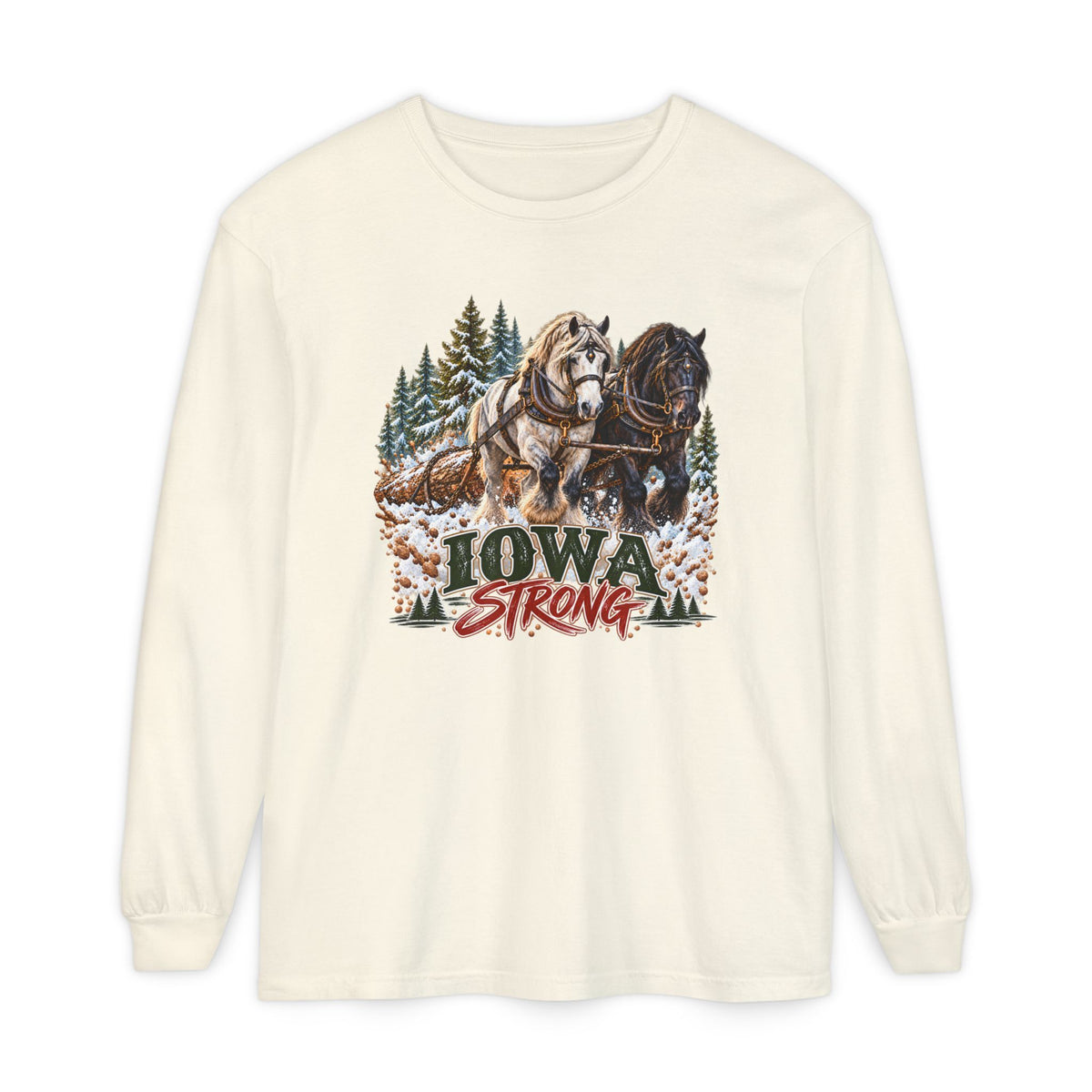 Draft Horse State Strong Comfort Colors Long Sleeve Shirt – Custom State Pride Tee