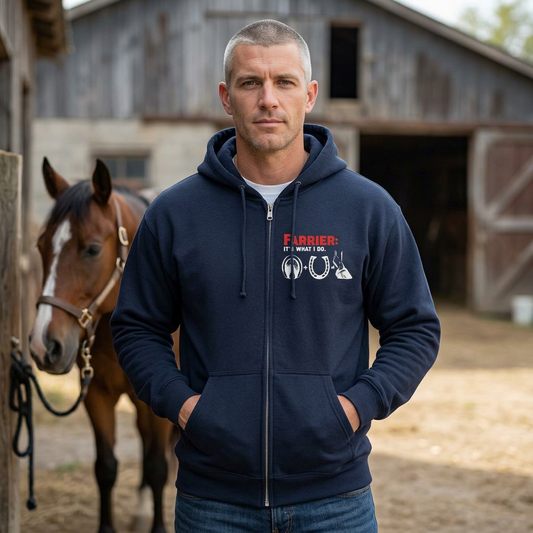 Farrier Full Zip Hoodie – “It’s What I Do” Horseshoer Jacket
