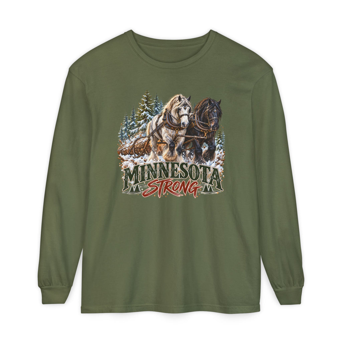 Draft Horse State Strong Long Sleeve Shirt – Custom State & Personalized Comfort Colors Tee