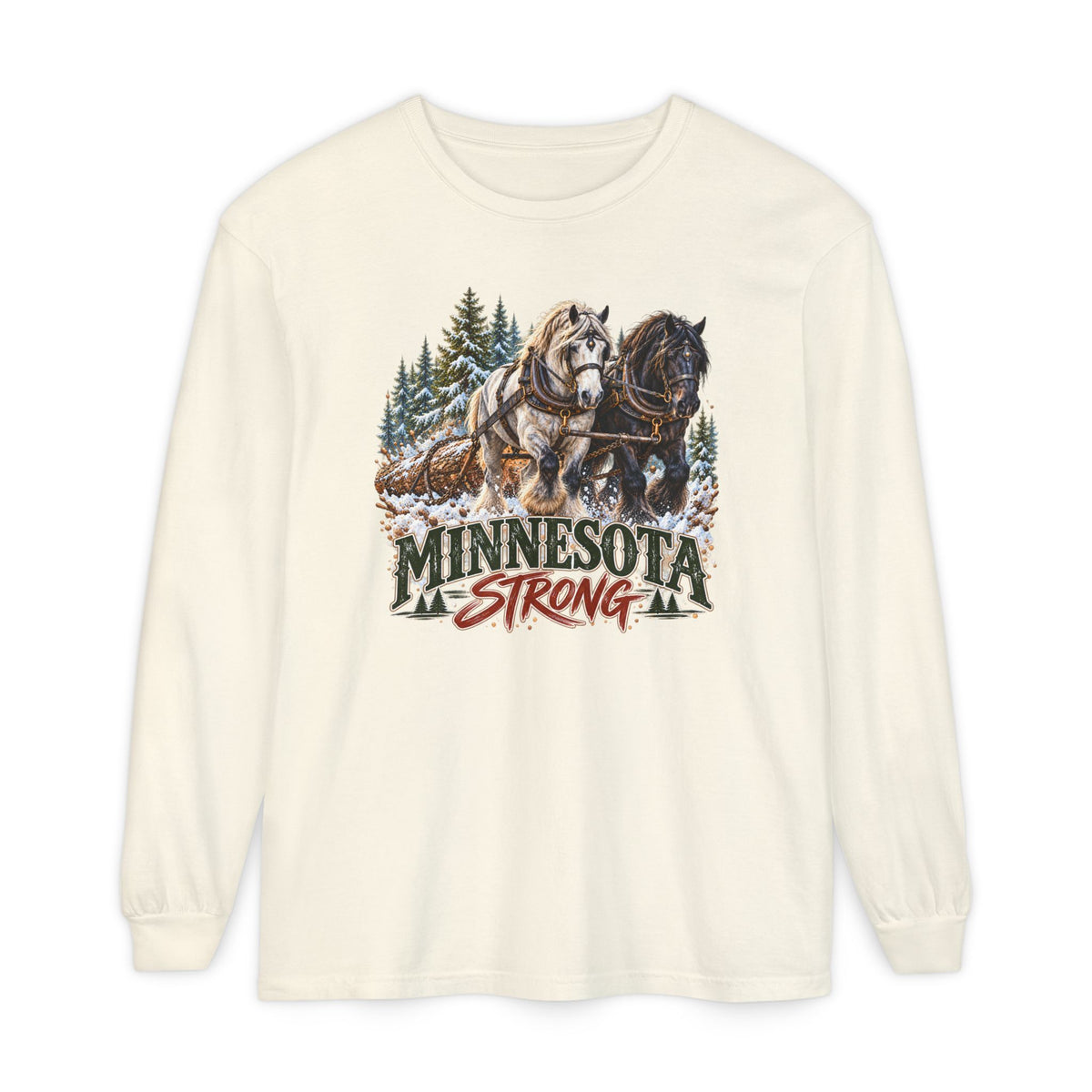 Draft Horse State Strong Long Sleeve Shirt – Custom State & Personalized Comfort Colors Tee