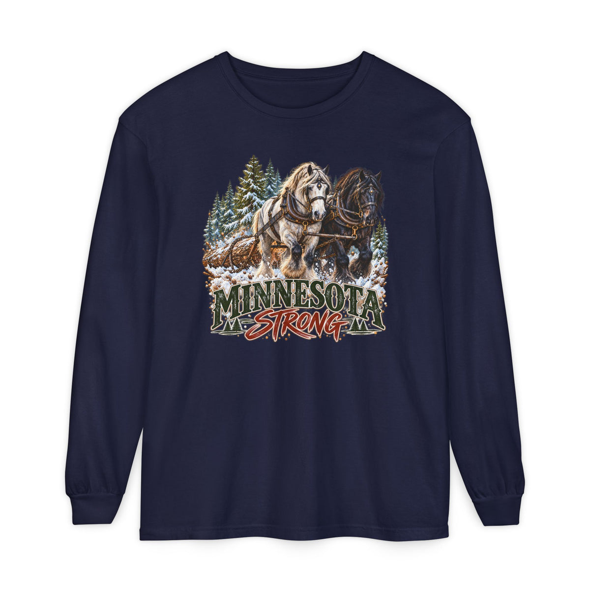 Draft Horse State Strong Long Sleeve Shirt – Custom State & Personalized Comfort Colors Tee
