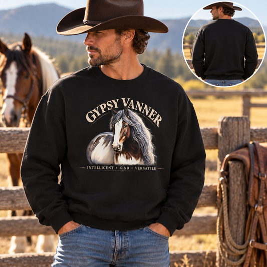 Gypsy Vanner Horse Sweatshirt, Vanner Horse Crewneck, Equestrian Horse Lover Gift