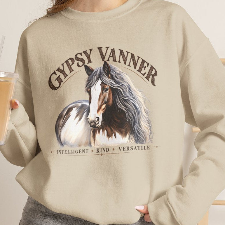 Gypsy Vanner Horse Sweatshirt, Vanner Horse Crewneck, Equestrian Horse Lover Gift