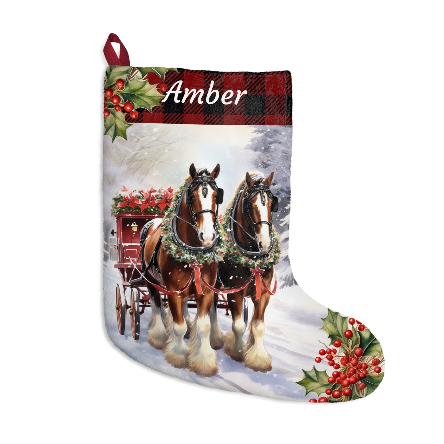 Clydesdale Christmas Horse Stocking, Draft Horse Gift
