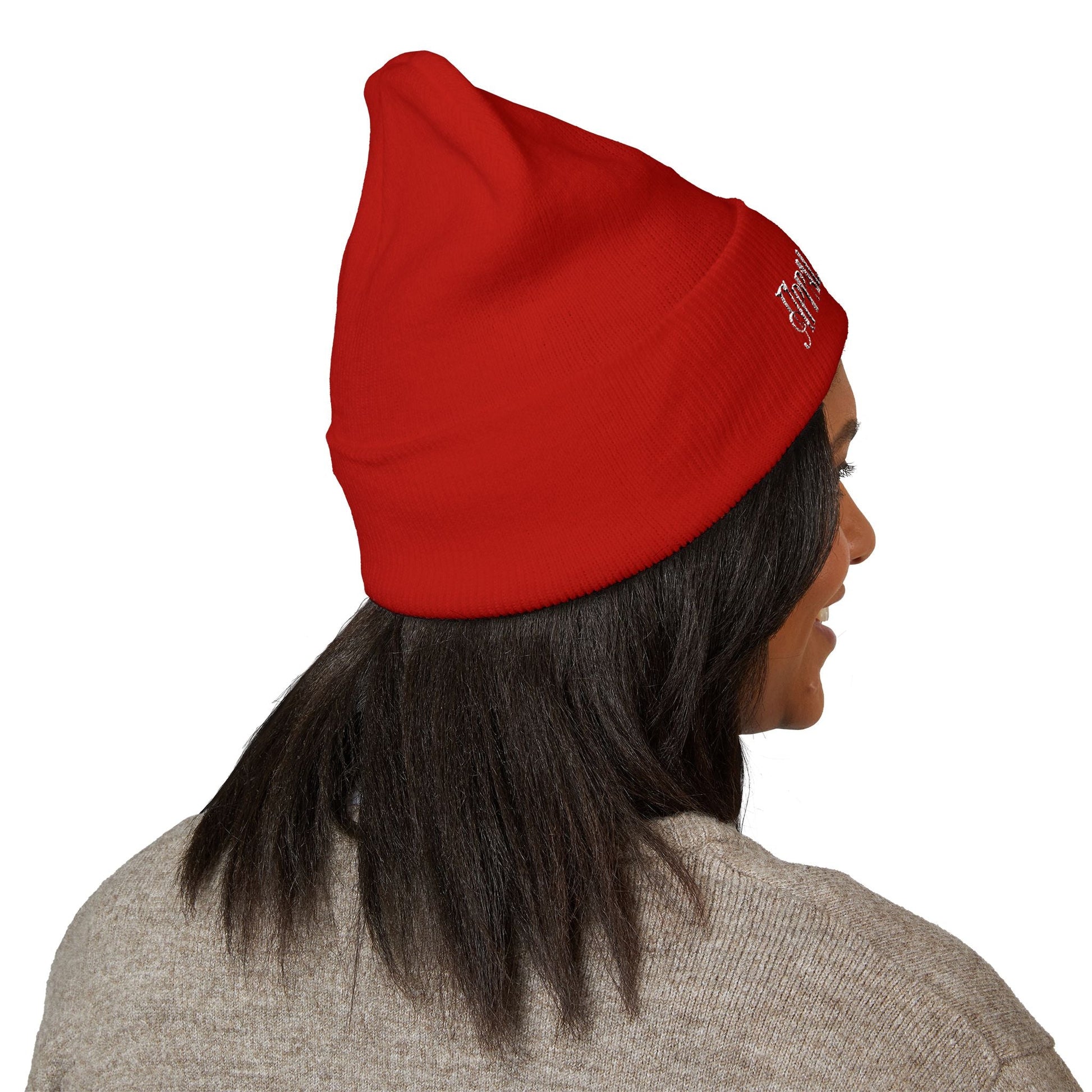 Appaloosa Embroidered Beanie – White Lettering Knit Hat for Horse Lovers - FlooredByArt