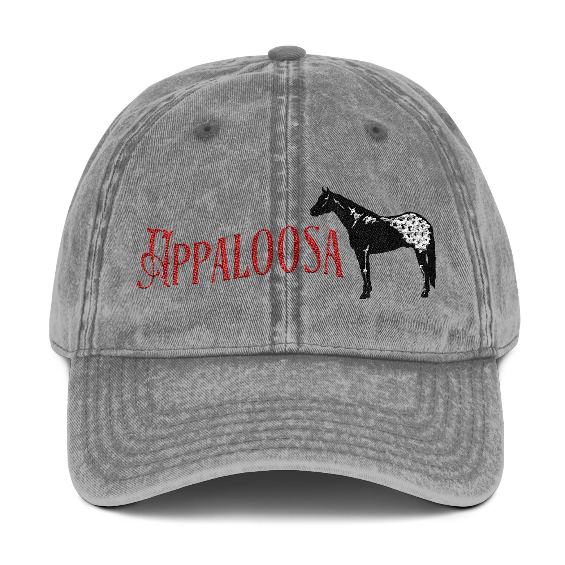 Appaloosa Embroidered Denim Hat – Vintage - Style Horse Lover Cap - FlooredByArt