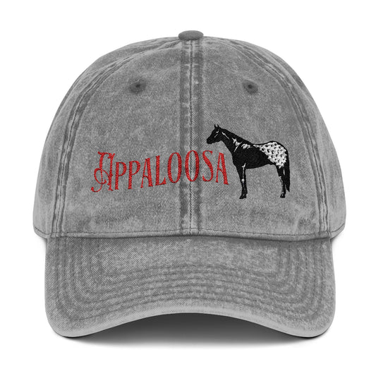 Appaloosa Embroidered Denim Hat – Vintage - Style Horse Lover Cap - FlooredByArt