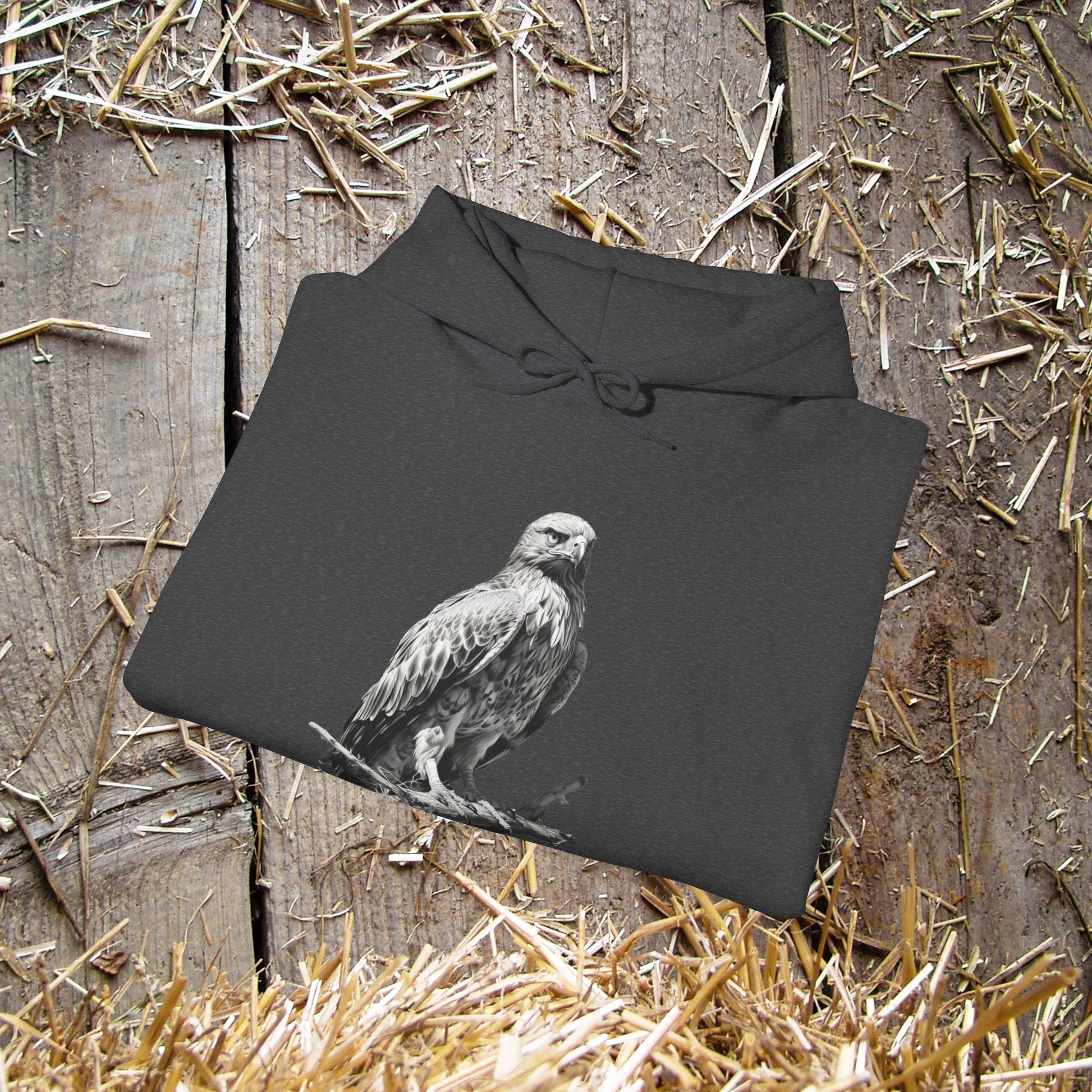 Bird Wildlife Hoodie, Red Tail Hawk Artwork on Sweatershirt - FlooredByArt