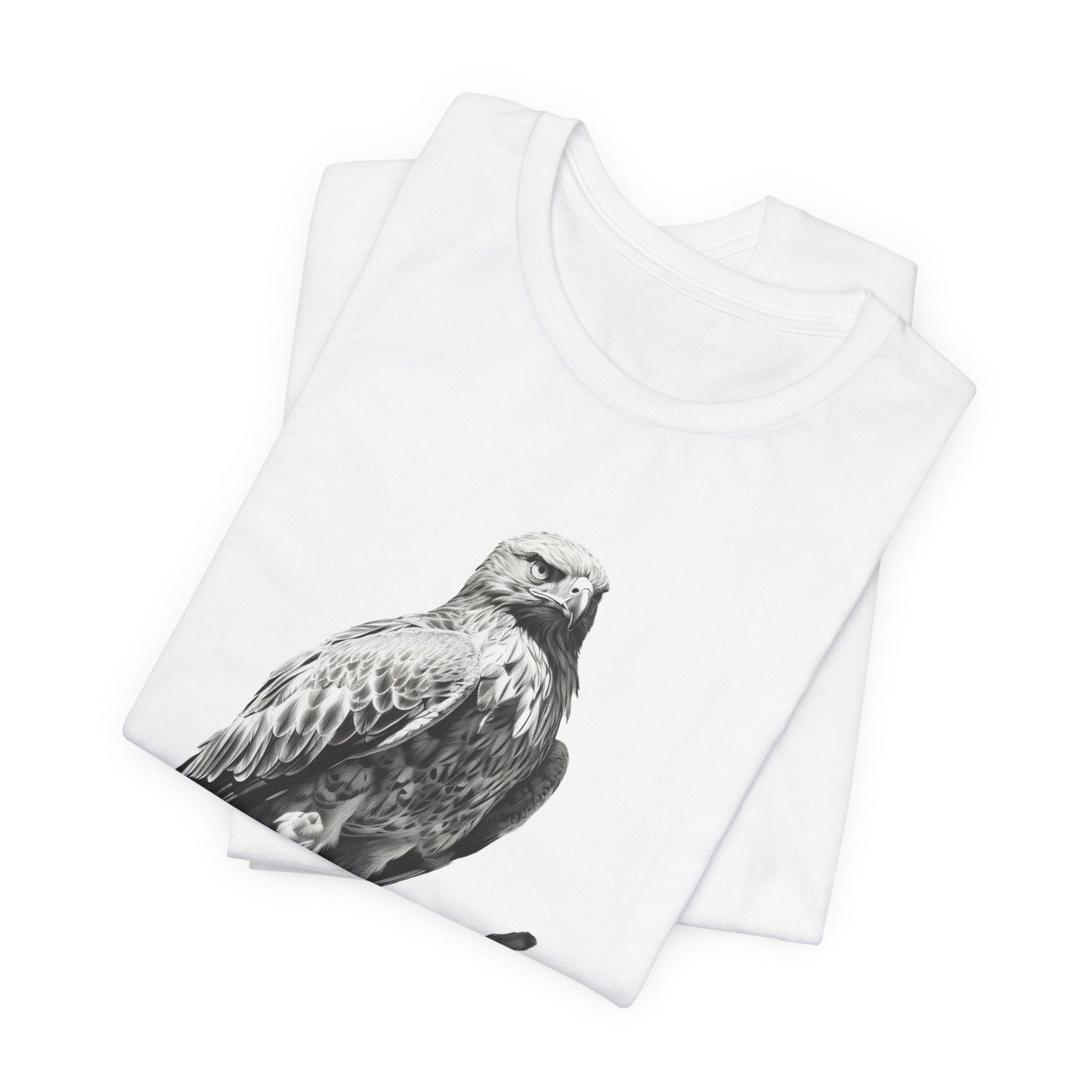 Bird Wildlife Tshirt, Red Tail Hawk Artwork on Tee, Protect National Parks - FlooredByArt