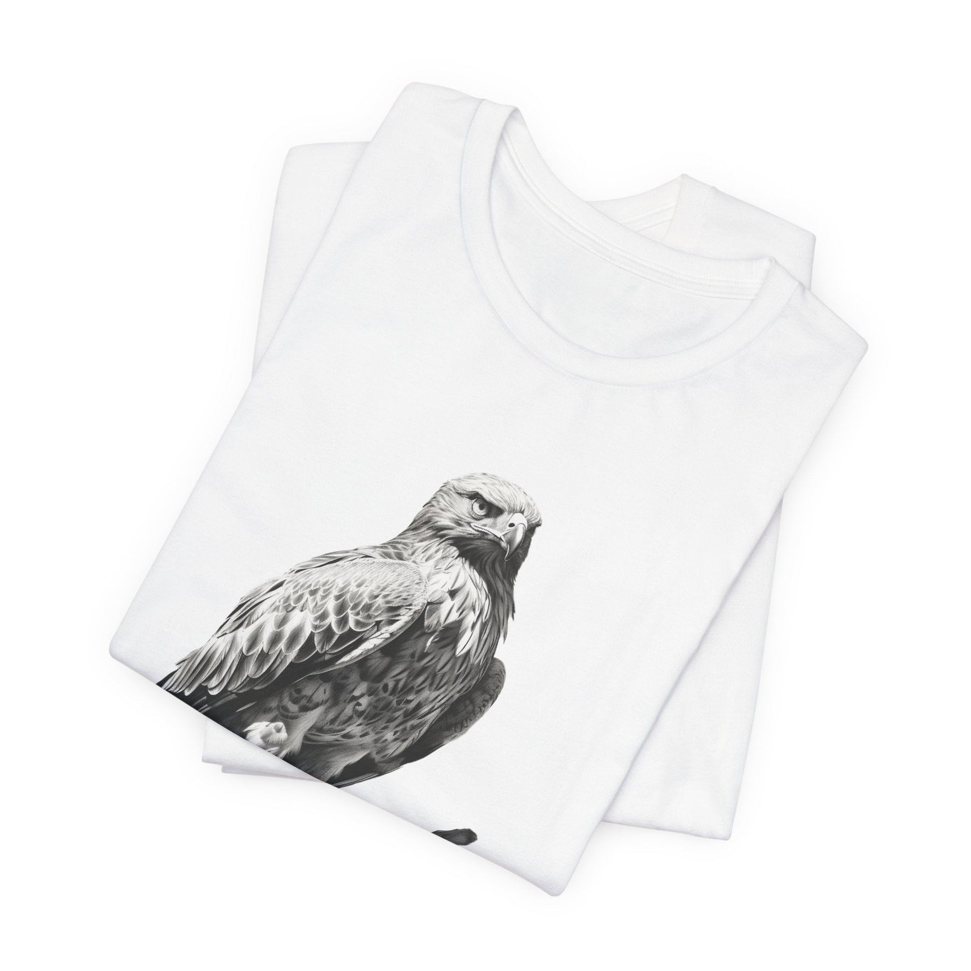 Bird Wildlife Tshirt, Red Tail Hawk Artwork on Tee, Protect National Parks - FlooredByArt